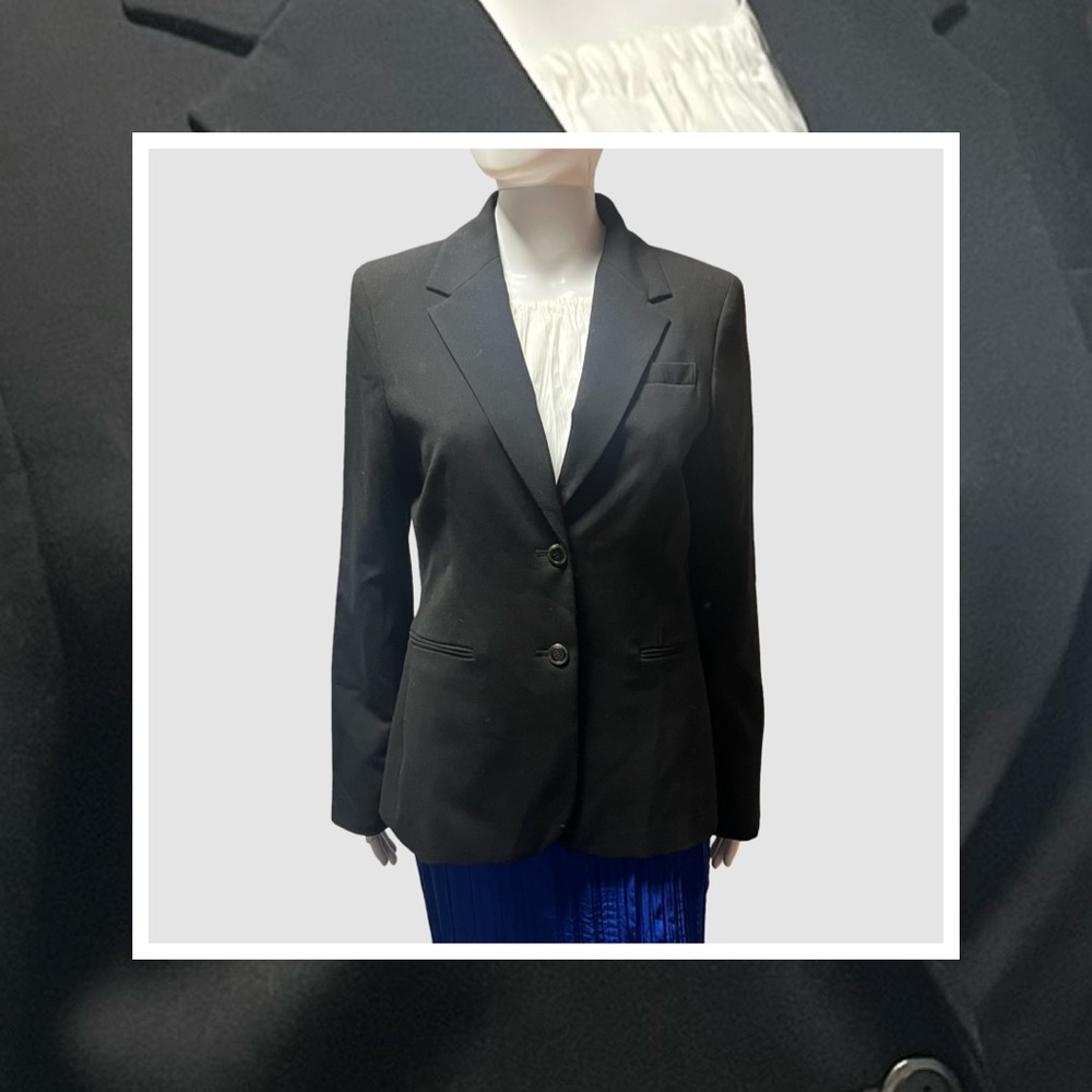 Calvin Klein Black Tailored Blazer – Notched Lapels – Women’s Size 8
